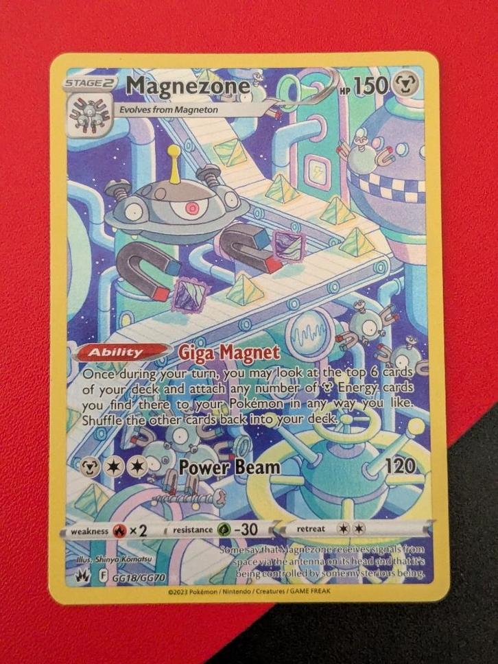 Pokémon kaart (Full Art) - Magnezone [Crown Zenith] EN, Hobby en Vrije tijd, Verzamelkaartspellen | Pokémon, Zo goed als nieuw