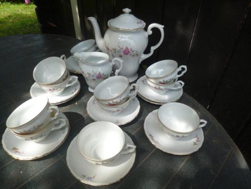 Koffieservies Epiag met bloemetjes tak / roosjes guirlande, Antiek en Kunst, Antiek | Servies los, Ophalen of Verzenden