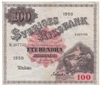 Zweden, 100 Kronen, 1950, Postzegels en Munten, Bankbiljetten | Europa | Niet-Eurobiljetten, Los biljet, Ophalen of Verzenden