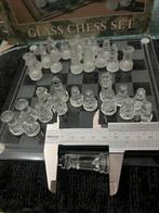 Glazen Schaakspel Compleet met Bord en Doos Antiek Glas Kris, Antiek en Kunst, Antiek | Glas en Kristal, Ophalen of Verzenden