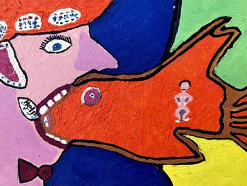Outsider Art schilderij:  "Psychose" beschikbaar voor biedingen