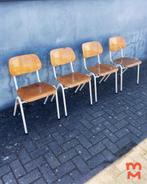 Vintage kantine/eetkamer stoelen (set van 4), Gebruikt, Bruin, Vintage, ?