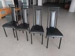 4 fraaie moderne zwarte eetkamerstoelen (500167), Huis en Inrichting, Ophalen of Verzenden, Zwart