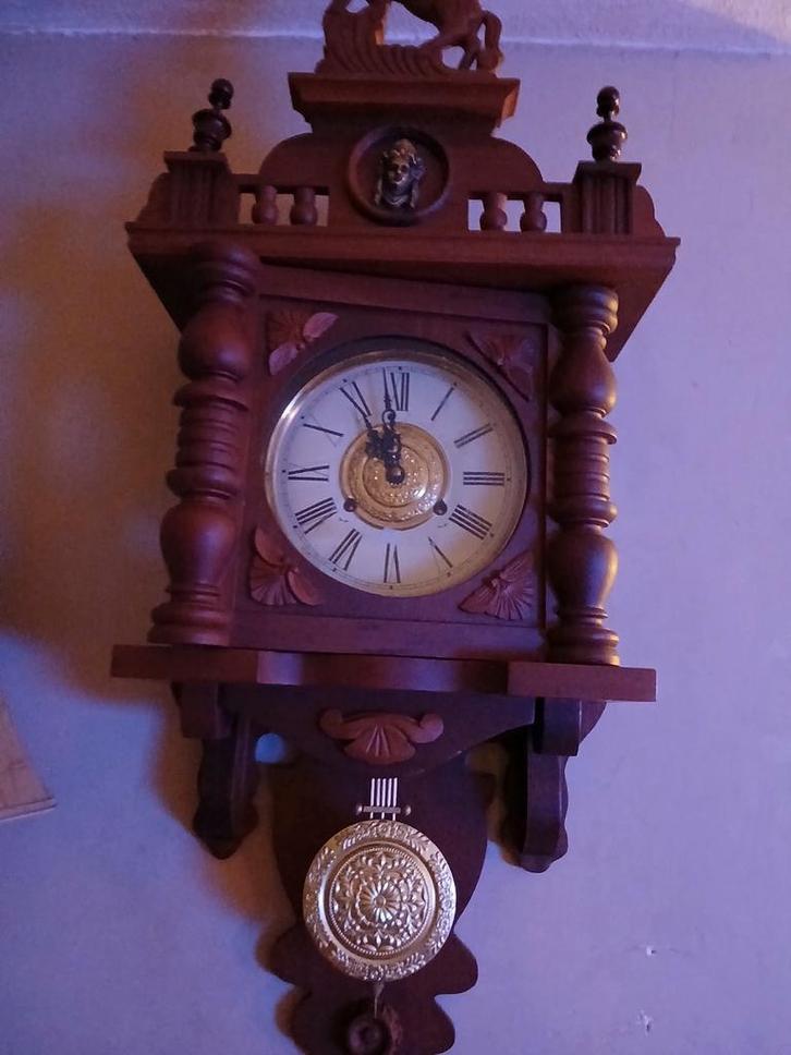 Antieke Paardjes Klok, Antiek en Kunst, Antiek | Klokken, Ophalen of Verzenden