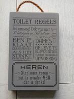 Toilet Regels Houten Bord - Decoratief, Ophalen, Zo goed als nieuw