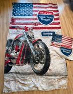Gaaf dekbedovertrek, motor en Amerikaanse Vlag, 1 persoons !, Ophalen of Verzenden, Zo goed als nieuw, Jongetje of Meisje, Dekbedovertrek