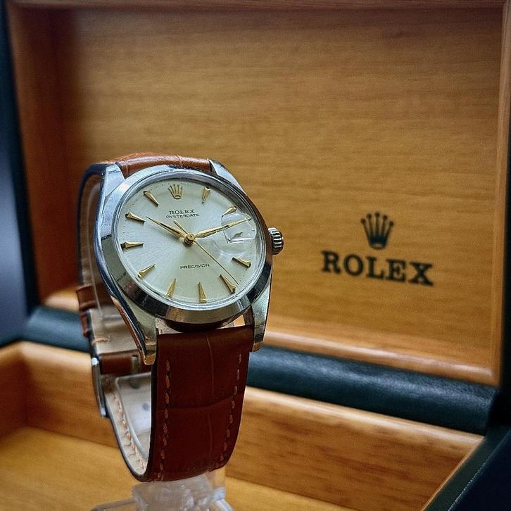 Rolex Oysterdate Precision 6694 met Golden Arrow Marker Dial, Sieraden, Tassen en Uiterlijk, Horloges | Heren, Gebruikt, Polshorloge