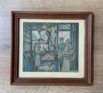 Ingelijst olastje Anton Pieck coffy tee kruidenierswaren, Ophalen of Verzenden
