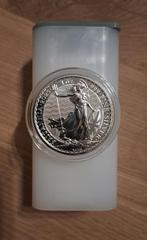 TUBE 25 x 1 oz The Royal Mint zilveren munt Britannia £10, Ophalen of Verzenden, Zilver