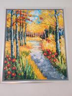 Gesigneerd Herfstlandschap Schilderij in Baklijst, Ophalen of Verzenden