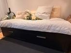 IKEA Brimnes bed met lades - Zwart, 90 cm, Eenpersoons, Ophalen of Verzenden, Zo goed als nieuw