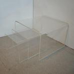 Vintage nesting set plexiglas bijzet / salon tafels, Huis en Inrichting, Gebruikt, Onbekend, Onbekend, Space age