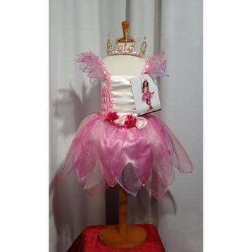 Nieuw ! Maat 98 Mooie Roze Prinsessenjurk + Kroondiadeem beschikbaar voor biedingen
