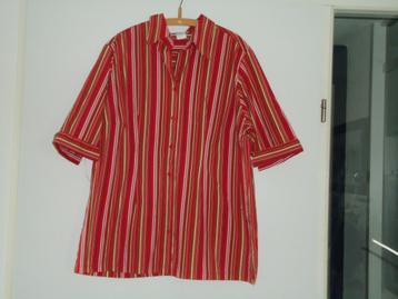 blouse mt 50 donkerrood met streepjes beschikbaar voor biedingen