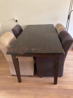 Eettafel met 4 stoelen, Huis en Inrichting, Tafels | Eettafels, Ophalen, Gebruikt, 100 tot 150 cm, 150 tot 200 cm
