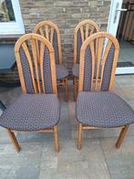 4 eetkamerstoelen, Huis en Inrichting, Stoelen, Ophalen, Gebruikt, Met motief, Blauw