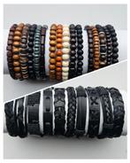 Voordeel bundel: 10 leren armbandjes en 15 kralen armbandjes, Verzenden, Nieuw, Overige kleuren