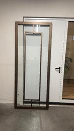 Bronzen deur met blank glas 93.0 x 231.5 Stomp rechts, 80 tot 100 cm, 215 cm of meer, Binnendeur, Ophalen of Verzenden