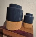 Set van 2 sier vaasjes, Huis en Inrichting, Woonaccessoires | Vazen, Ophalen, Blauw, Aardewerk of Porselein, Zo goed als nieuw