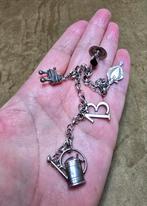 Vintage zilveren bedelarmband, Sieraden, Tassen en Uiterlijk, Armbanden, Ophalen of Verzenden, Gebruikt, Zilver, Zilver