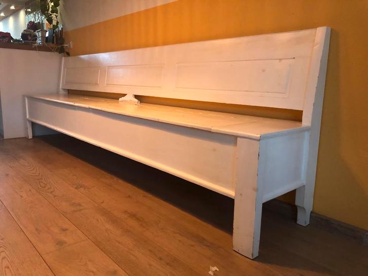 Grote bank met bergruimte - 3 meter, Huis en Inrichting, Stoelen, Gebruikt, Hout, Ophalen of Verzenden