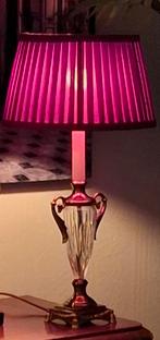 Schitterende kristallen lamp op messing voet Empire, Ophalen of Verzenden, Zo goed als nieuw, Minder dan 50 cm