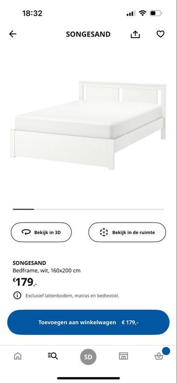 Ikea bedframe incl lattenbodem. - afbeelding 1