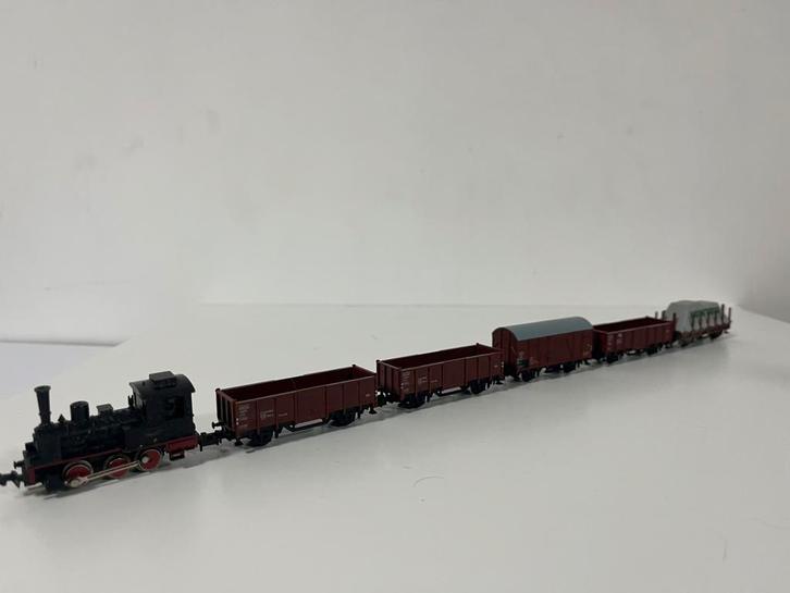 Tenderlocomotief met 5 wagens (bieden), Hobby en Vrije tijd, Modeltreinen | N-Spoor, Gebruikt, Treinset, Gelijkstroom, Overige merken