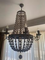 Houten Kralen Kroonluchter - Landelijke Stijl, Huis en Inrichting, Lampen | Kroonluchters, Ophalen, Zo goed als nieuw, Hout