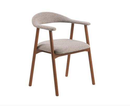 by fonQ Nordic Eetkamerstoel Walnoot Greige Set 4 €189 ps nu, Huis en Inrichting, Stoelen, Nieuw, Vier, Ophalen of Verzenden