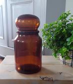 Stopfles / apothekersfles van bruin glas met bolle dop/stop, Ophalen of Verzenden