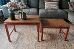 2 vintage salontafels/bijzettafels, Ophalen, 50 tot 100 cm, Rond, 50 tot 100 cm