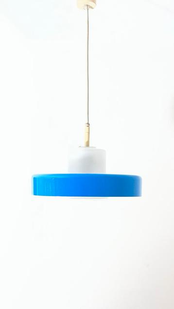 Vintage Doria Bauhaus design hanglamp blauw retro beschikbaar voor biedingen