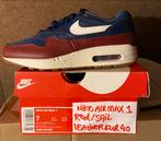 Nike Air Max 1 Red Sail Full Leather EUR 40, Nieuw, Ophalen of Verzenden, Sneakers of Gympen, Nike