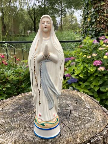 Prachtig antiek Frans Mariabeeld ❤️ Maria v Lourdes beschikbaar voor biedingen