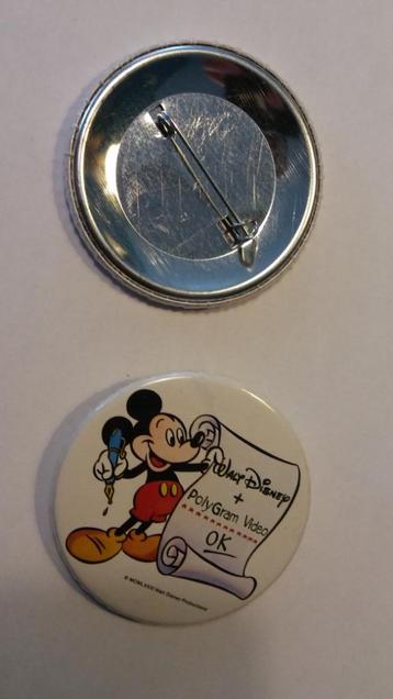 Mickey Mouse Polygram Video OK vintage Walt Disney button beschikbaar voor biedingen