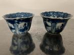 Twee kopjes chinees blauw wit porselein kommetje, Ophalen of Verzenden