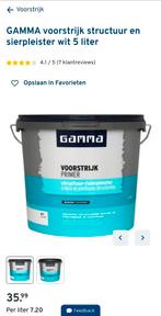 6x 5L GAMMA Voorstrijk Structuur & Sierpleister Wit - Nieuw, Ophalen, 5 tot 10 liter, Wit, Nieuw