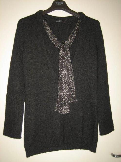 Heerlijk warme trui met zijden sjaaltje MARCCAIN 3 snazzeys, Kleding | Dames, Truien en Vesten, Nieuw, Maat 38/40 (M), Zwart, Verzenden