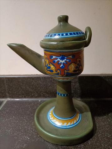 Plateel snotneusje. Vintage olielamp. beschikbaar voor biedingen