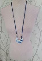 Ketting "Delfs Blauw", Ophalen of Verzenden, Zo goed als nieuw, Blauw, Overige materialen