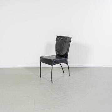 14x Montis Spica Stoel Zwart Leder - Zwart Frame beschikbaar voor biedingen