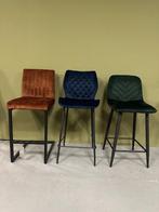 3x barkruk - 3x kruk velvet - velvet krukken laag, 3 krukken, Ophalen, Nieuw, 60 tot 90 cm