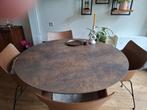Eettafel, Huis en Inrichting, Tafels | Eettafels, Metaal, 100 tot 150 cm, Rond, Zo goed als nieuw