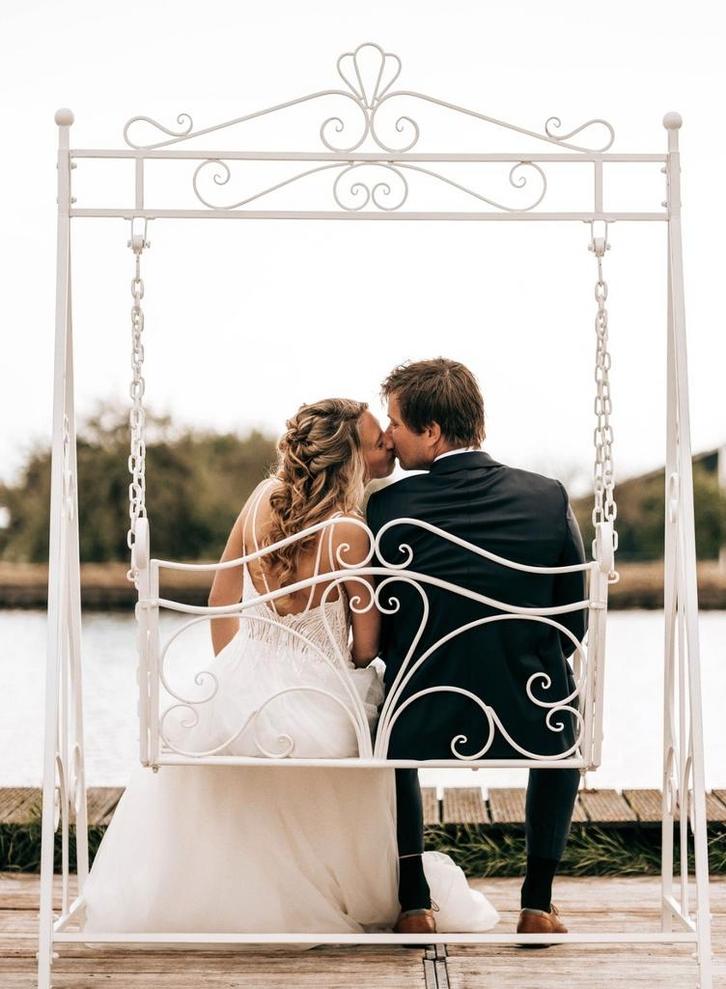 Trouwprieel, backdrop, bruiloft decoratie, trouwbankje, Hobby en Vrije tijd, Feestartikelen | Verhuur, Geboorte of Huwelijk, Ophalen