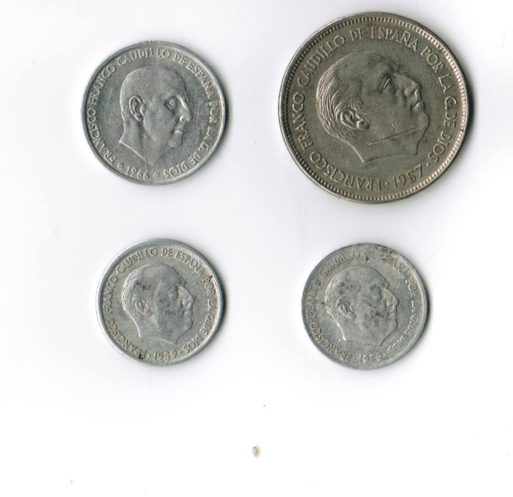 Spanje munten Franco 1957 - 1966, Postzegels en Munten, Munten | Europa | Niet-Euromunten, Ophalen of Verzenden, Overige landen