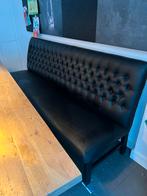 Zwarte Velours Eetkamerbank - 220cm Breed, Huis en Inrichting, Banken | Bankstellen, Ophalen, Overige materialen, Gebruikt, 75 tot 100 cm