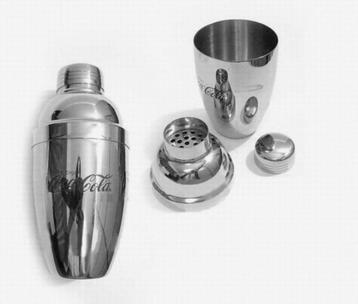 Coca Cola Cocktail Shaker + Contour Bottle Stirrers beschikbaar voor biedingen