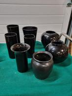 Vaasjes potten zwart 8 stuks, Huis en Inrichting, Woonaccessoires | Vazen, Ophalen of Verzenden, 'T Olde Gre-j, Info@toldegrej.nl