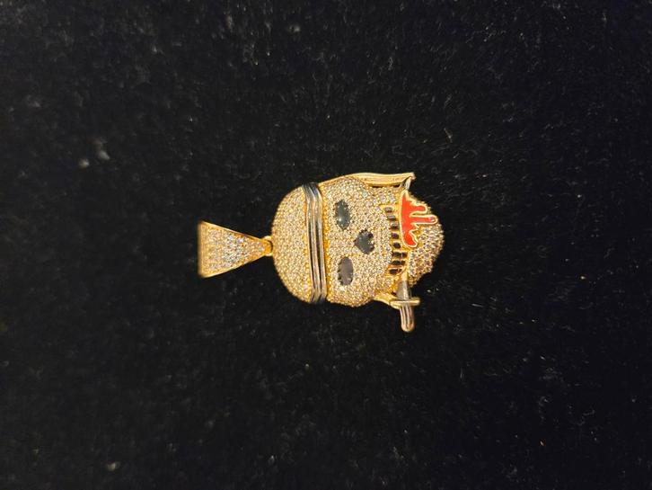 14 k gouden ninja doodskop hanger 8,3 gram, Sieraden, Tassen en Uiterlijk, Kettinghangers, Nieuw, Goud, Goud, Ophalen of Verzenden